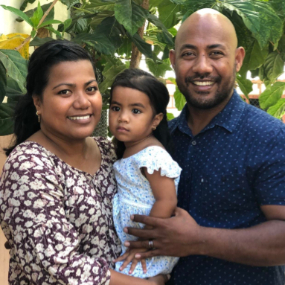 Eritai Kateibwi and his wife Tebaraoi live in Kiribati with their young daughter, Kamakakealani. April 2022