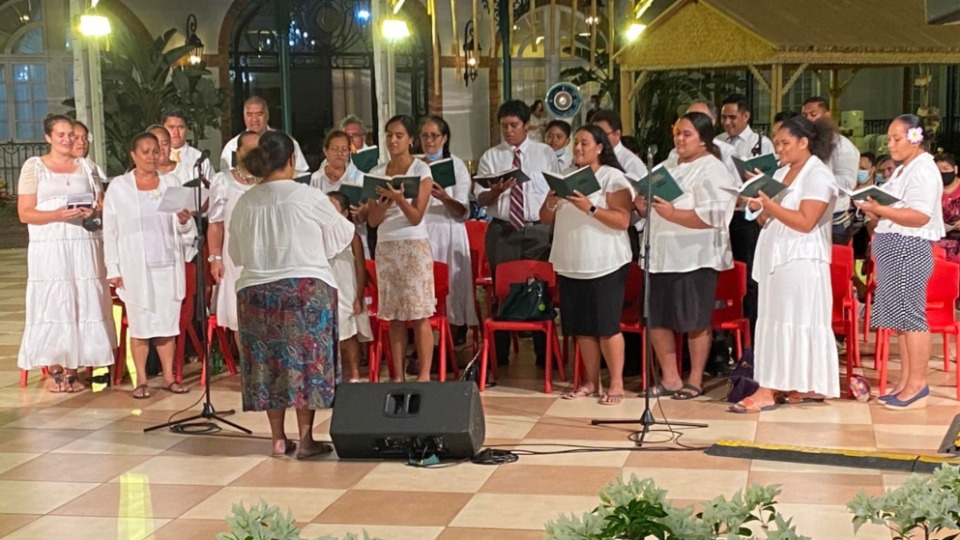 A-choir-from-The-Church-of-Jesus-Christ-of-Latter-day-Saints-sings-at-a-pray-for-peace-event-at-the-Presidential-palace-in-French-Polynesia.-March-2022