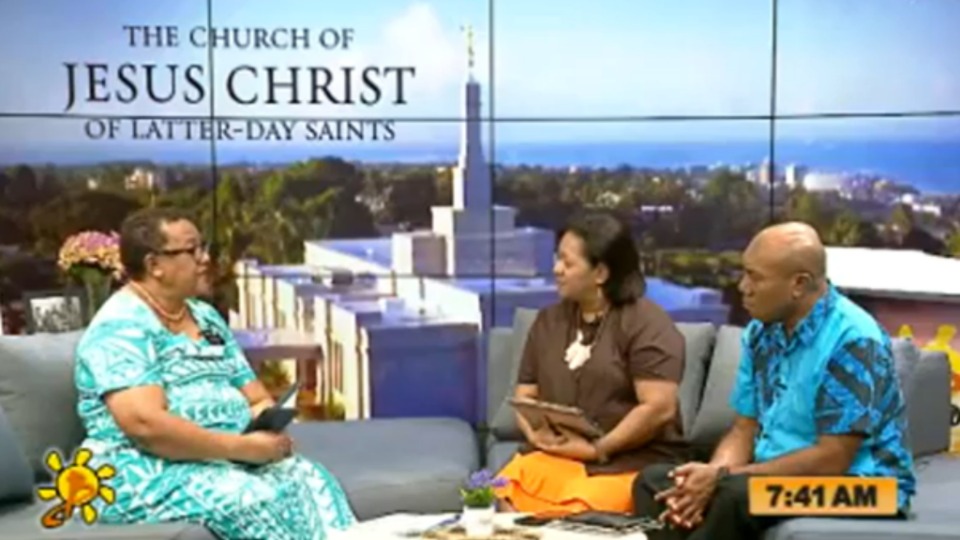 Church-Communication-Director-for-Fiji, Sulueti-Kama,-is-interviewed-in-the-breakfast-television-program-on-Fiji-One-23-Sep-2022.