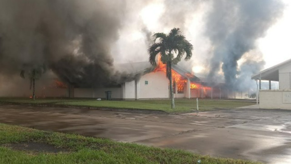 Liahona High School fire. 28 January, 2022. Nuku'alofa, Tonga.