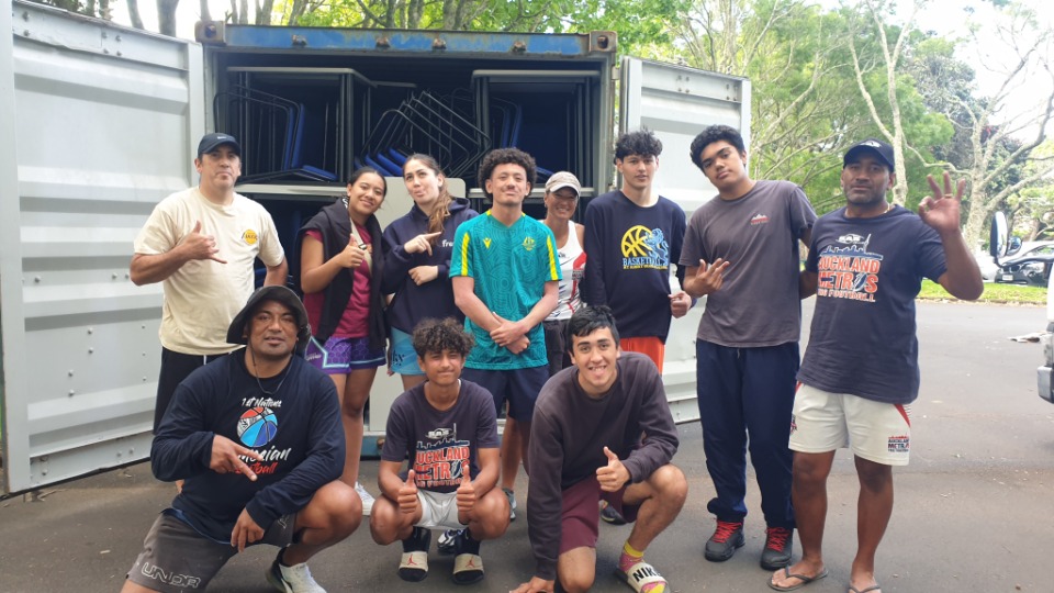 Members and friends of the Pasifika basketball squad.