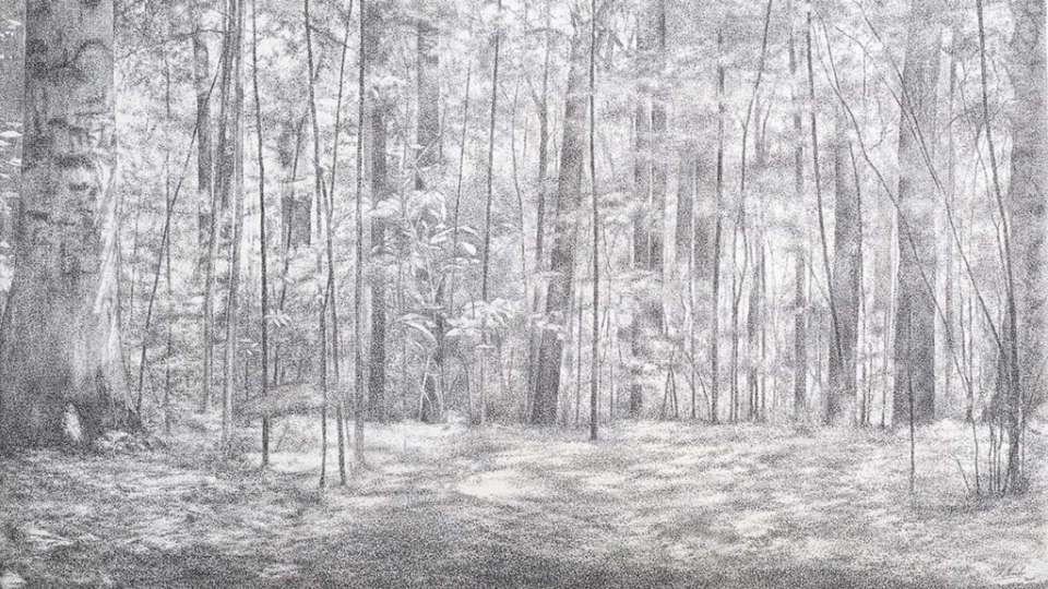 This-ink-on-linen-piece-entitled,-The-Sacred-Grove-by-Australian-artist-Reena-Naidu,-was-selected-for-the-12th-International-Art-Competition-at-the-Church-History-Museum.-June-2022.