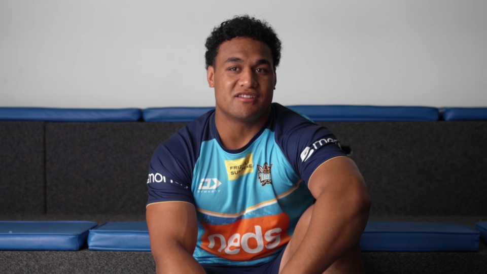Joseph-Vuna,-returned-missionary-for-The-Church-of-Jesus-Christ-of-Latter-day-Saints-plays-for-the-Gold-Coast-Titans.--Australia,-June-2021