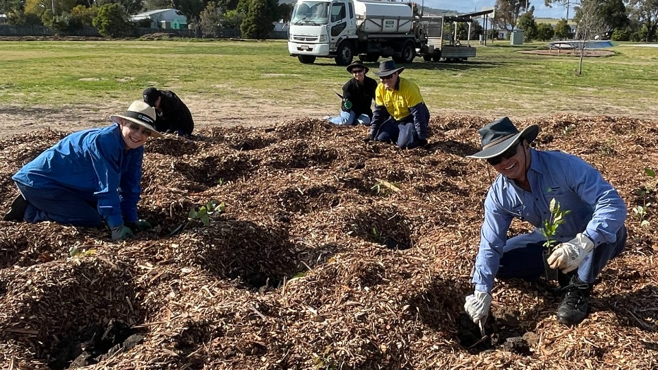 Toowoombah Regional Councillor, Megan O'Hara Sullivan, participated in the activity working alongside the members, Queensland, National Tree Planting Day, Australia
