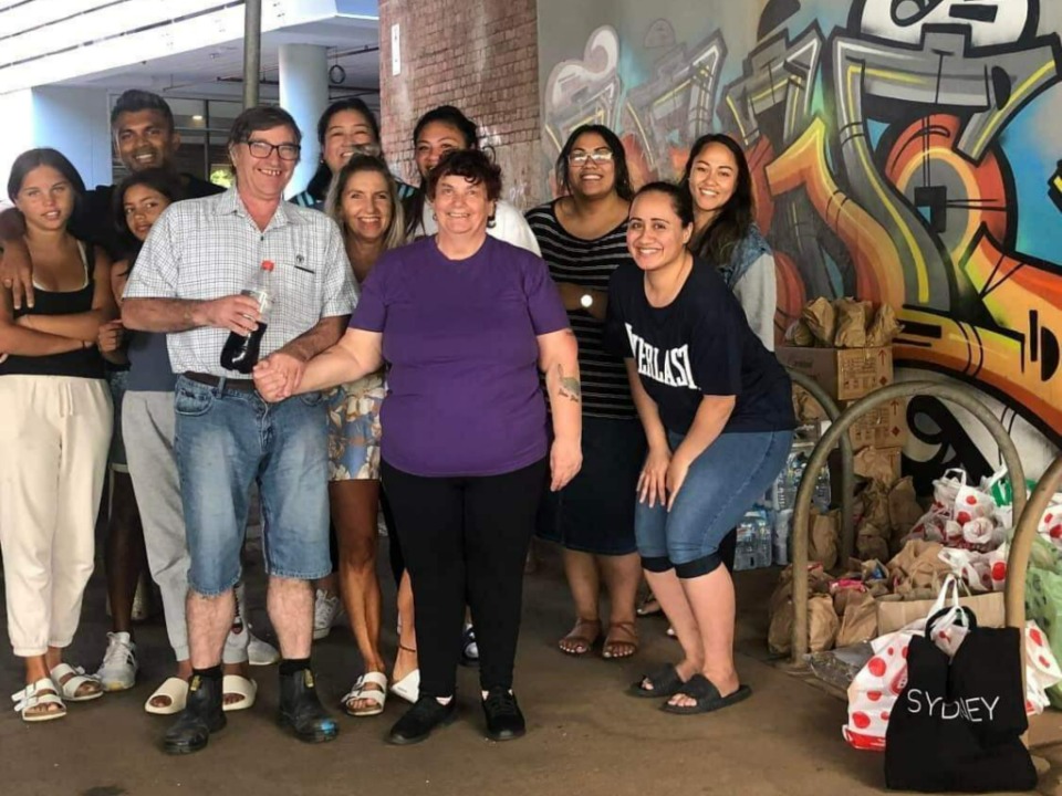 Melbourne volunteers donate food to vulnerable members of their community. March 2022.
